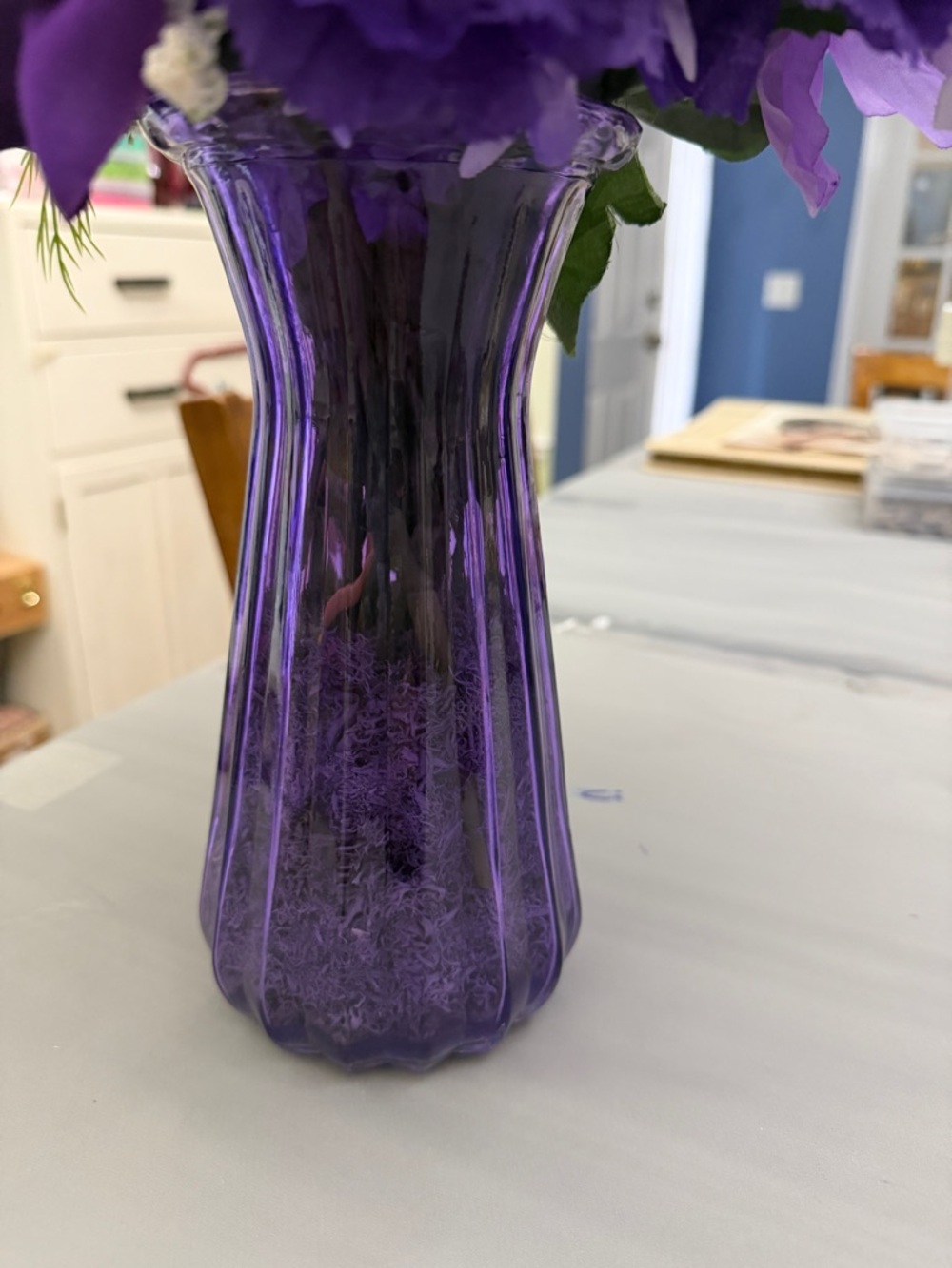Elegant Purple Artificial Flower Arrangement - Picture 6 of 6